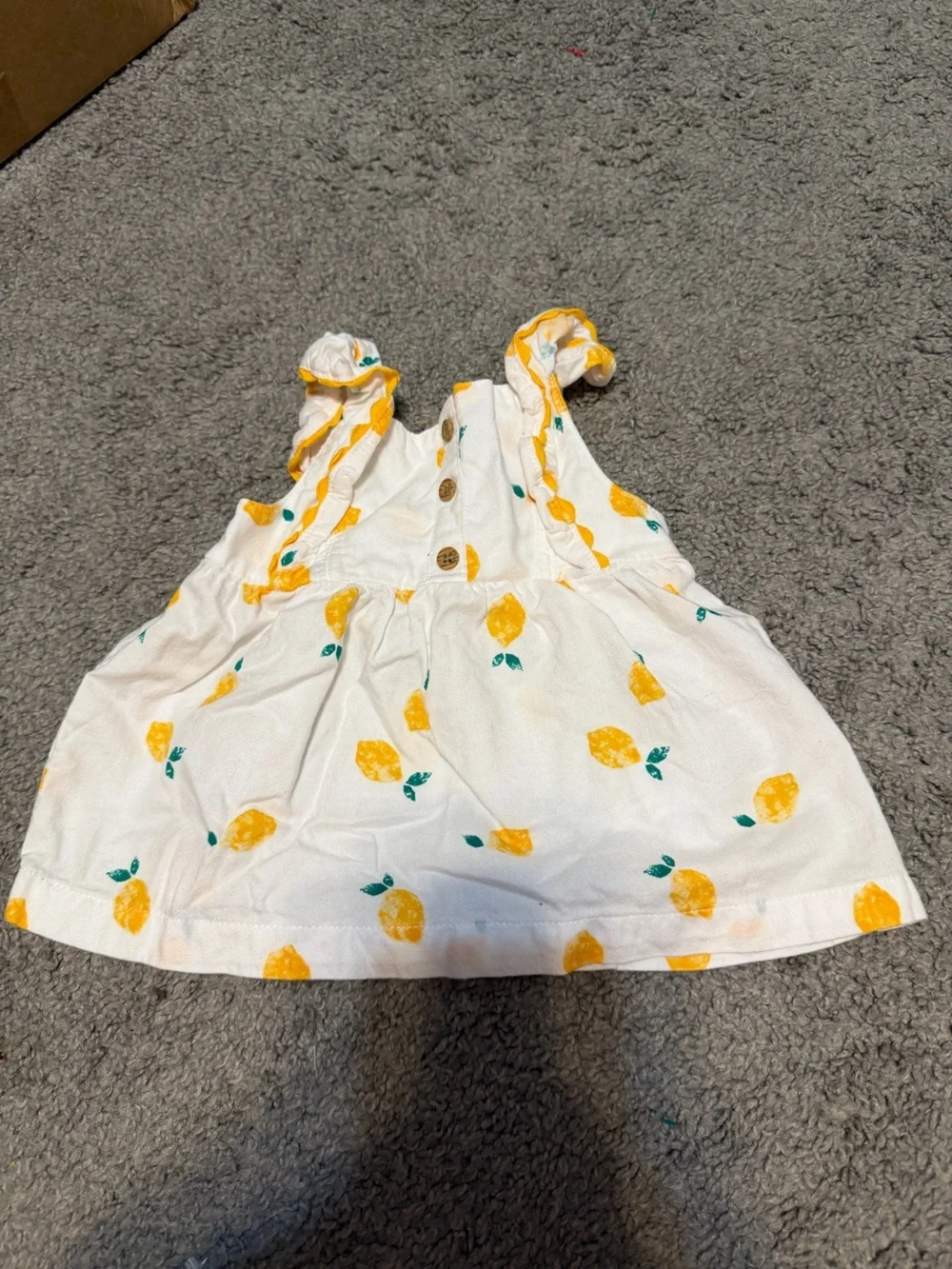 Carter's White Dress with Yellow Lemon Motif